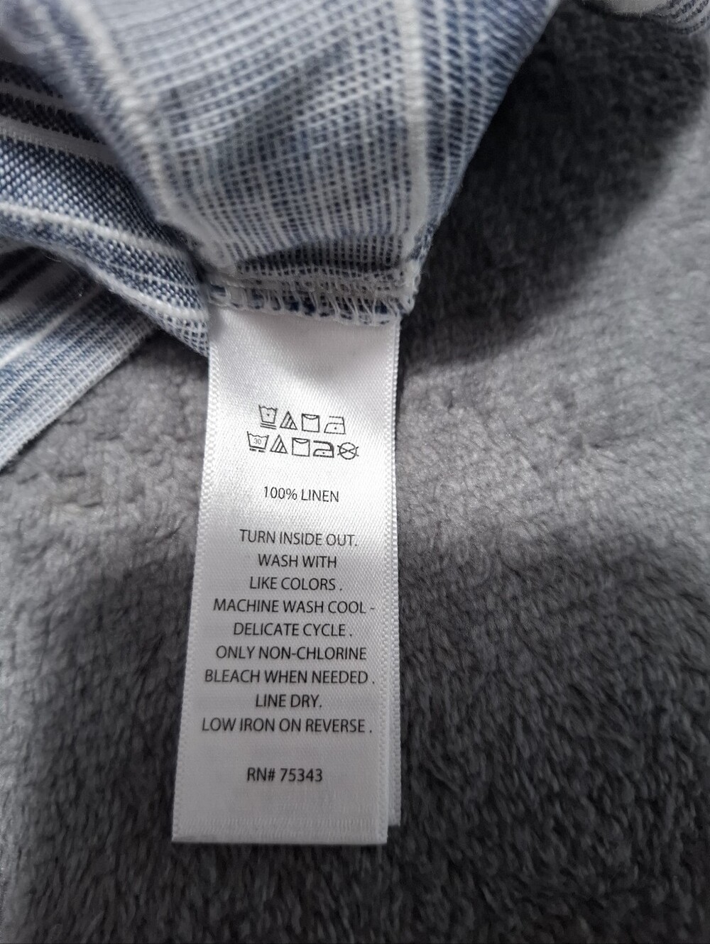 Artisan Ny Striped V-Neck Box Top in Blue and White 100% Linen Sz M Nautical - Picture 7 of 7